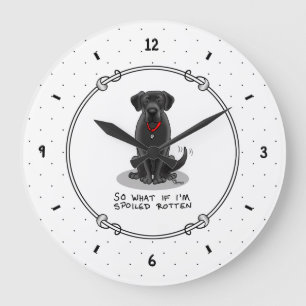 Cute Spoiled Rotten Black Labrador Retriever Dog Grote Klok