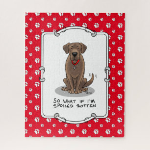 Cute Spoiled Rotten Chocolate Labrador Retriever Legpuzzel