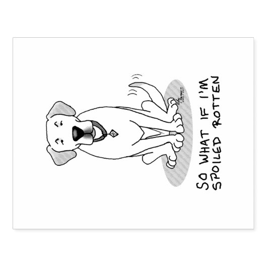 Cute Spoiled Rotten Yellow Labrador Retriever Dog Rubberstempel (Afrduk)