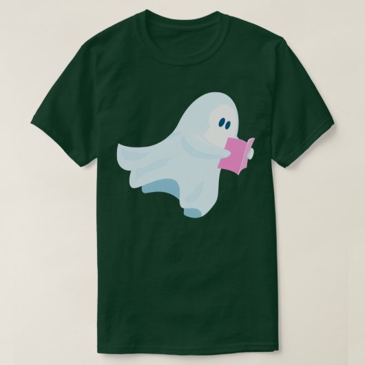 Cute spook die een boek leest t-shirt (Design voorkant)