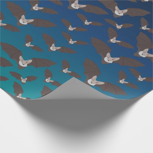 Cute Spooky Bat Pattern Cadeaupapier (Hoek)