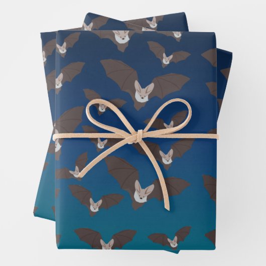Cute Spooky Bat Pattern Inpakpapier Vel (In situ)