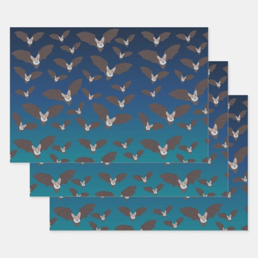 Cute Spooky Bat Pattern Inpakpapier Vel (Set)