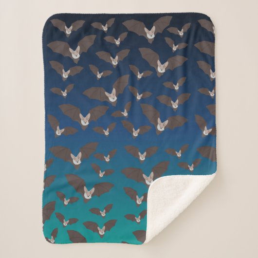 Cute Spooky Bat Pattern Sherpa Deken (Voorkant)