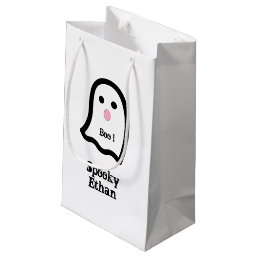 Cute Spooky Ghost Boo Klein Cadeauzakje (Achterkant Gekanteld)
