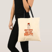 Cute Spooky Ghost Pirate Halloween Slogan Tote Bag (Voorkant (product))