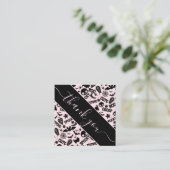 Cute & Spooky Girly Halloween Boo Dank je wel. Vierkante Visitekaartje (Staand voorkant)