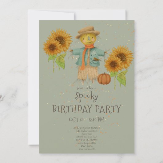 Cute Spooky Halloween Kids Birthday Uitnodiging (Voorkant)