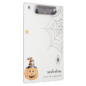Cute Spooky Halloween Pumpkin Spider Web Stars Klembord (Rechts)