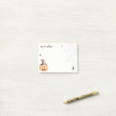 Cute Spooky Halloween Pumpkin Spider Web Stars Post-it® Notes (Op bureau)