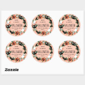 Cute Spooky Happy Halloween Wreath Ronde Sticker (Vel)