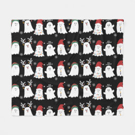 Cute Spooky Kerstmis Ghost Fleece Blanket