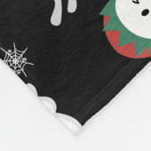 Cute Spooky Kerstmis Ghost Fleece Blanket (Hoek)