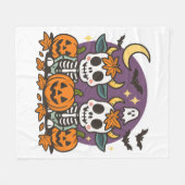 Cute Spooky Skeleton Cows Fleece Blanket Deken (Voorkant (Horizontaal))