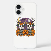 Cute Spooky Skeleton Cows with Pumpkins Case-Mate iPhone Case (Achterkant)
