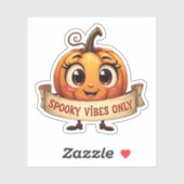 Cute "Spooky Vibes Only" Pumpkin Halloween Sticker (Vel)