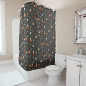 Cute Spooky Whimsical Halloween Pattern Achtergron Douchegordijn (In situ)