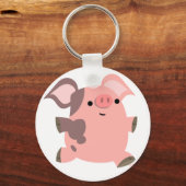Cute Sporty Cartoon Pig Sleutelhanger (Voorkant)