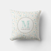 Cute Spots Deel Mint Geel Grijs Baby Monogram Kussen (Voorkant)