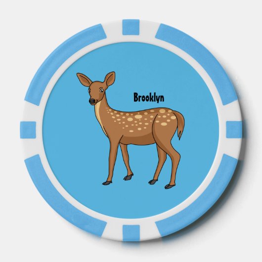 Cute spotted hert cartoon poker chips (Voorkant)