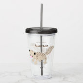 Cute spotted tan gecko cartoon illustration acryl drinkbeker (Voorkant)