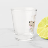 Cute spotted tan gecko cartoon illustration shot glas (Links)