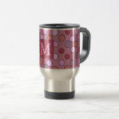 Cute Spotty Pink Pattern Monogram Reisbeker (Voorkant rechts)
