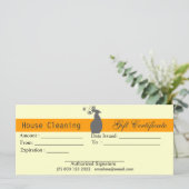 Cute Spray Bottle Housekeeping Gift Certificate (Staand voorkant)