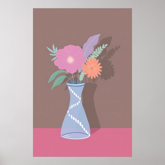 Cute Spring Bouquet of Modern Florals Poster (Voorkant)