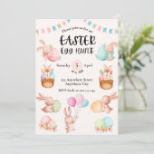 Cute Spring Bunnies Invitation de Pâques (Debout devant)
