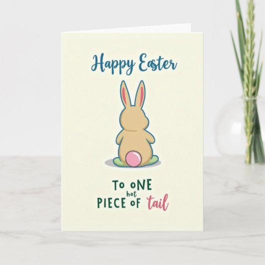 Cute Spring Bunny Fun Message Card Kaart (Voorkant)