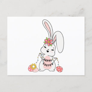 Cute spring bunny Happy Easter Briefkaart
