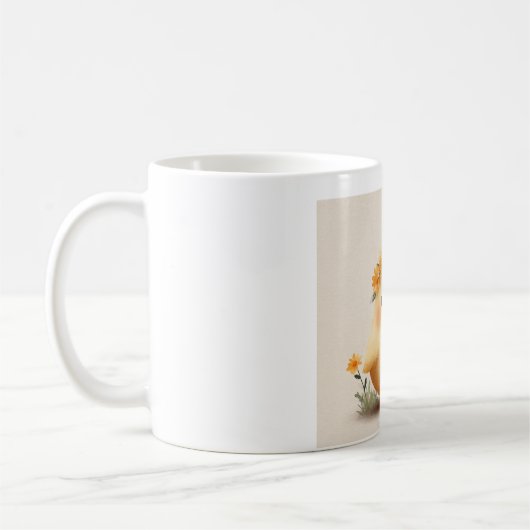 Cute Spring Chick Mug | Daisy Flower Bird (Gauche)