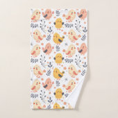 Cute Spring Chicks et modèle floral (Serviette à main)