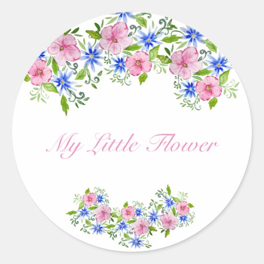 Cute spring florale patroon ronde sticker (Voorkant)