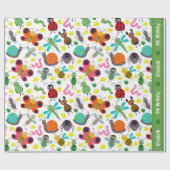 Cute Spring Insects Pattern Kinder Name Age Birthd Cadeaupapier (Vlak)