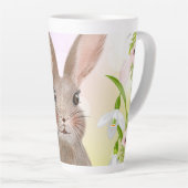 Cute Spring Waterverf Bunny Rabbit Latte Mok (Rechterhoek)