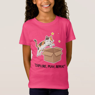 Cute Springende Kat Meisjes T-Shirt