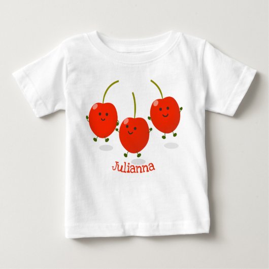 Cute springing red cherries cartoon illustratie (Voorkant)