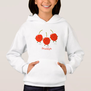 Cute springing red cherries cartoon illustratie