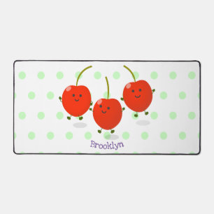 Cute springing red cherries cartoon illustratie bureaumat