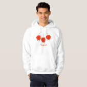 Cute springing red cherries cartoon illustratie hoodie (Voorkant volledig)