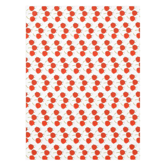 Cute springing red cherries cartoon illustratie tafelkleed (Voorkant)