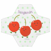 Cute springing red cherries cartoon illustratie voetbal (Enkel)