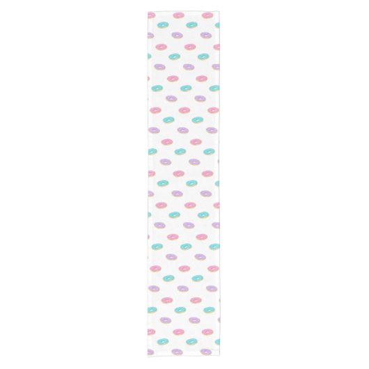 Cute Sprinkle Donuts Pattern Korte Tafelloper (Voorkant)