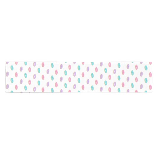 Cute Sprinkle Donuts Pattern Korte Tafelloper (Horizontaal)