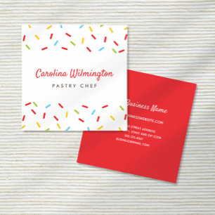 Cute Sprinkles Bakery Dessert Catering Banketbakke Vierkante Visitekaartje