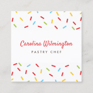 Cute Sprinkles Bakery Dessert Catering Pastry Chef Vierkante Visitekaartje
