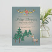 Cute sprookjes bos herten dieren baby shower kaart (Staand voorkant)