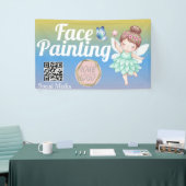 Cute Sprookjesachtige Gezichtsschilder Kunstenaar  Spandoek (Beurs)